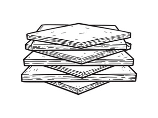 Plywood clean board outline illustration