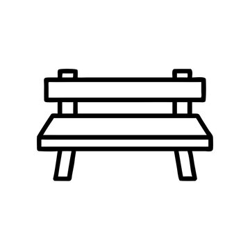 recommend clip art: wooden bench icon in minimalist style, black outline, transparent background