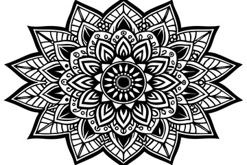 Vintage vector floral mandala ornament with an abstract arabesque pattern, perfect for decorative design elements