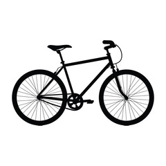 Bicycle Silhouette Clipart on White Background