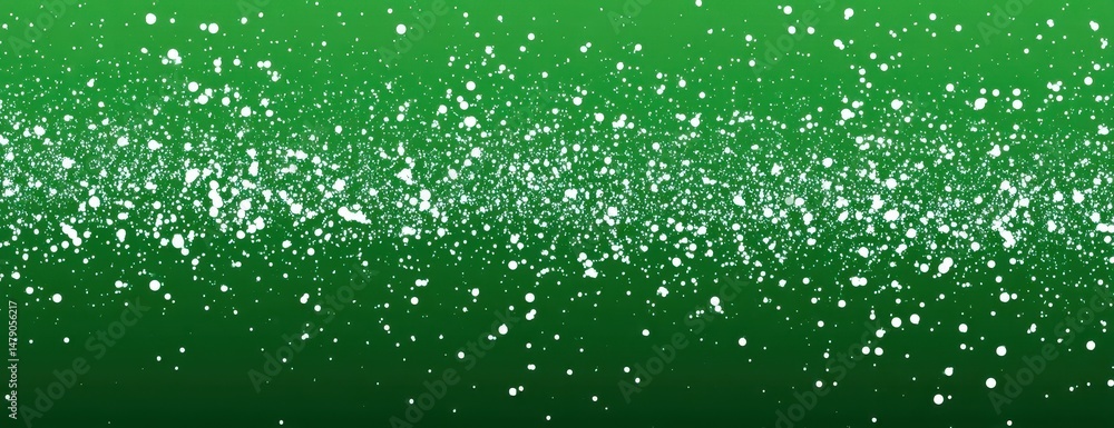Poster abstract background with scattered white particles on a gradient of green.