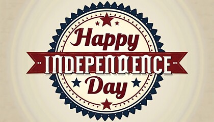 Obraz premium Patriotic Greeting: A vintage-style emblem proudly declares 