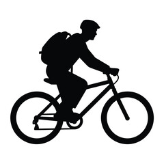 Obraz premium Bicycle with Rider Silhouette Clipart
