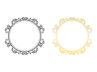 frame circle shape vintage flourish symbol icon design vector isolated transparent background