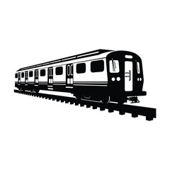 Subway Silhouette Clipart on White Background