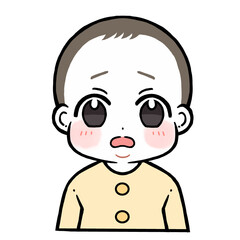 困り顔の赤ちゃんのイラスト