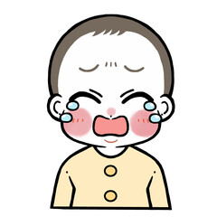 ギャン泣きの赤ちゃんのイラスト