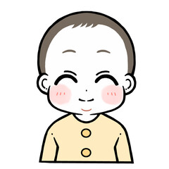 笑顔で微笑む赤ちゃんのイラスト