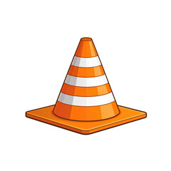 orange traffic cone with white stripes, commonly used for road safety and construction zones, stands prominently. Its conical shape and bright color ensure visibility and caution various