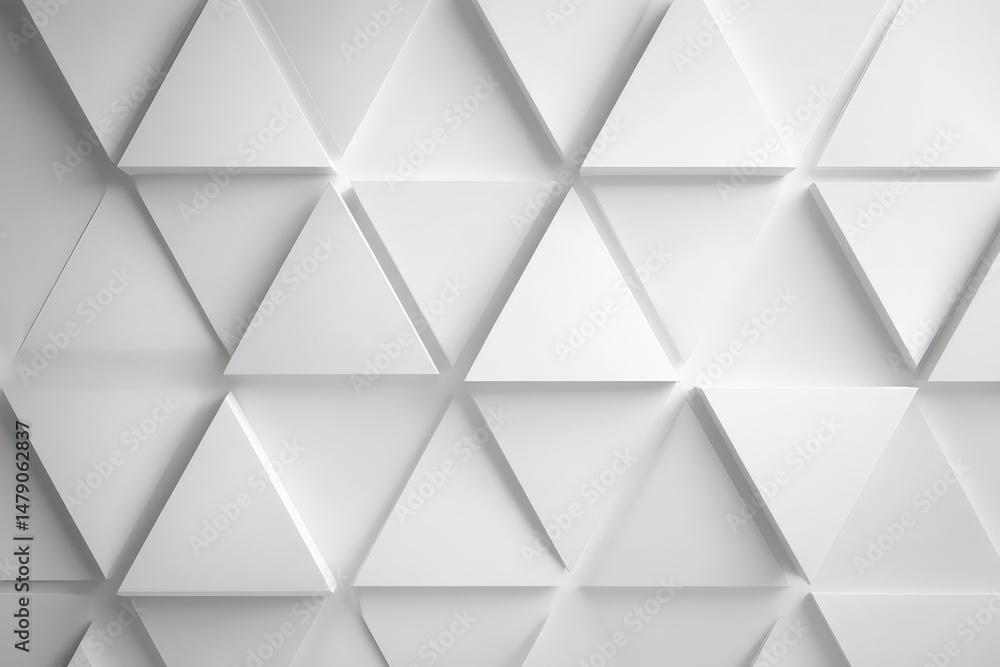 Aufkleber abstract geometric pattern of repeating white triangles.