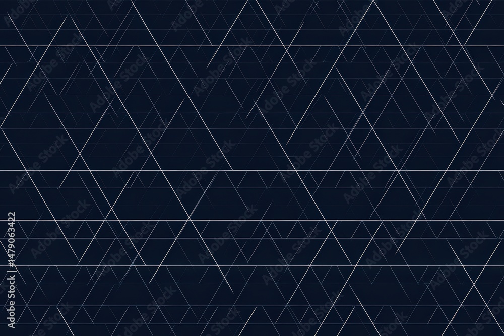 Aufkleber abstract pattern of overlapping triangles in dark background.