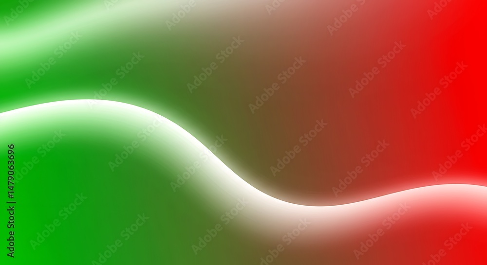 Poster abstract red and green gradient with light curve