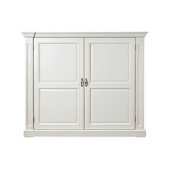 Elegant white cabinet with double doors, featuring classic design and smooth finish, perfect for storage and enhancing home decor. This stylish piece adds touch of sophistication to any room