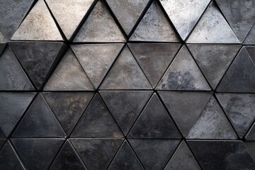 Obraz premium Abstract geometric pattern of dark gray triangles.