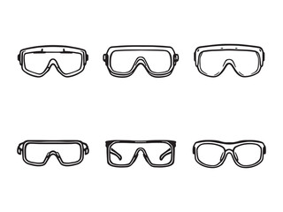 Safety Glasses Outline Vector Icons