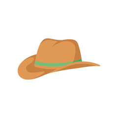 A Classic Brown Cowboy Hat with a Simple Green Band