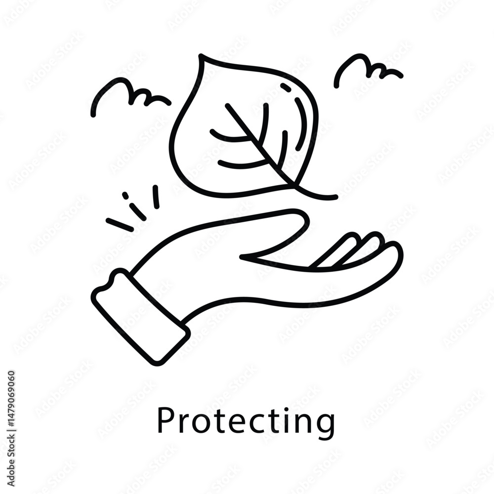 Poster protecting vector outline style icon. eps 10 file