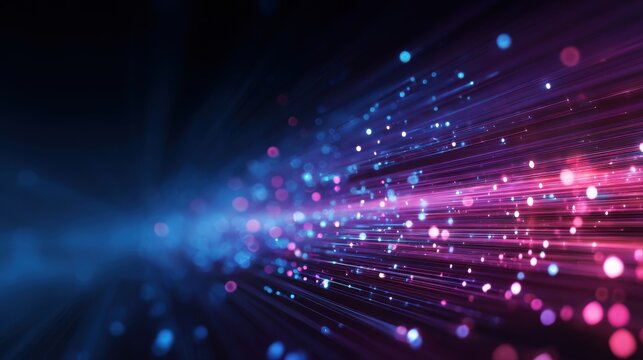 A 4K photo of digial dato flow concept, blue an pink technology background for network, communication, interne and code.
