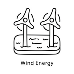 Wind Energy Vector Outline Style Icon. Eps 10 file