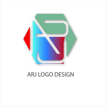 ARJ logo or minimalist logo , negative logo 