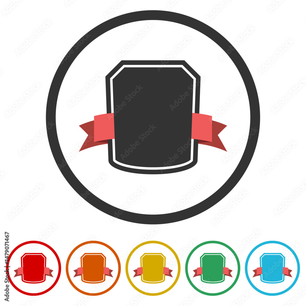 Poster the shield icon. shield symbol. set icons in color circle buttons