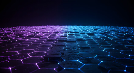 Naklejka premium Abstract Hexagon Network: Futuristic Technology Background