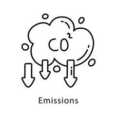Emissions Vector Outline Style Icon. Eps 10 file
