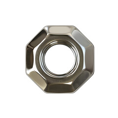 Stainless steel hex nut, industrial metallic shine