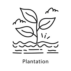 Plantation Vector Outline Style Icon. Eps 10 file