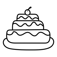 Outline Bithday Element