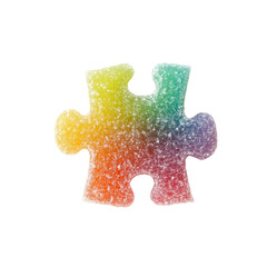 Rainbow Sugar Puzzle Candy Piece