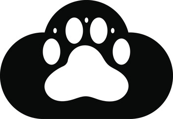 Dog and cat paw print silhouette icon vector, Footprints vector