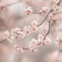 Obraz premium Admiring cherry blossom blooms in springtime nature serenity floral photography soft colors close-up view