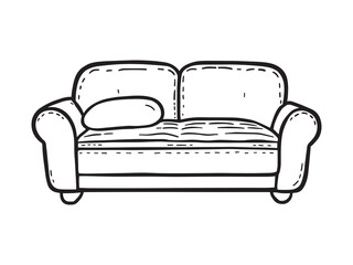 Sleeper Sofa Outline Vector Set