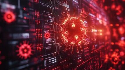 Fototapeta premium Microscopic Virus on Abstract Background