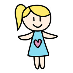 little girl with yellow hair