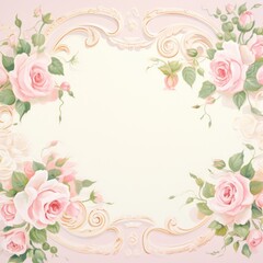 Painting of rose border backgrounds pattern flower.