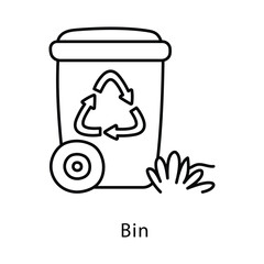 Bin Vector Outline Style Icon. Eps 10 file