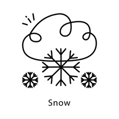 Snow Vector Outline Style Icon. Eps 10 file