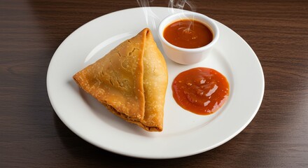 Golden Samosa with Spicy Dipping Sauce: A Culinary Delight