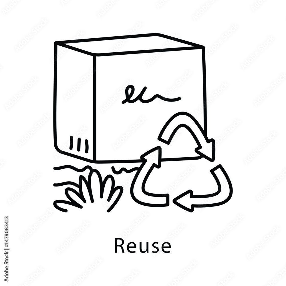Poster reuse vector outline style icon. eps 10 file