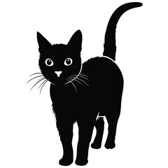 vector illustration of a black cat