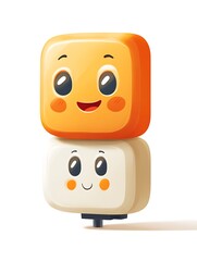 Fototapeta premium Cute, cartoonish square faces