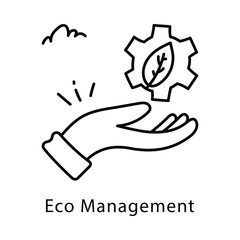 Eco Management Vector Outline Style Icon. Eps 10 file