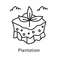 Plantation Vector Outline Style Icon. Eps 10 file