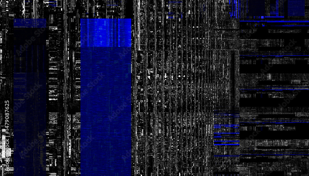 Poster Abstract creative glitch overlay texture. Geometric pixel pattern of a digital glitch on transparent background, digital pattern