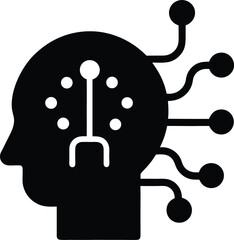 human brain with circuit print graphic conceptualizing machine