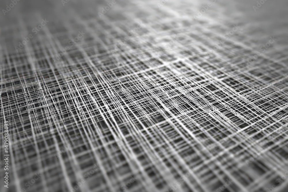 Aufkleber abstract textile design in grayscale, showing intricate weave patterns.