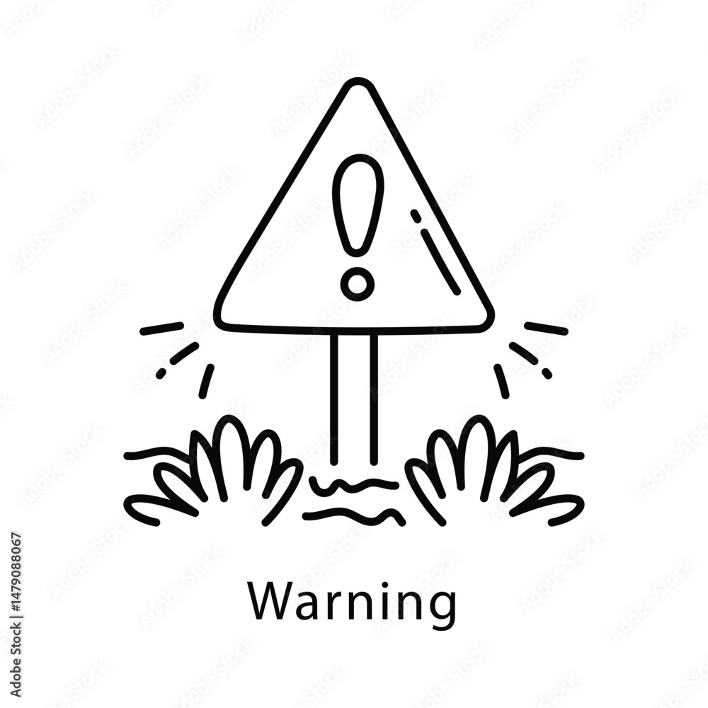 Poster warning vector outline style icon. eps 10 file