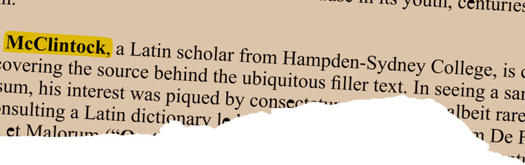 Old Torn Piece Newspaper